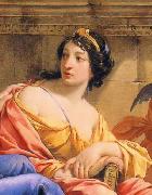 Simon Vouet Detalhe da musa Calliope no quadro The Muses Urania and Calliope oil painting